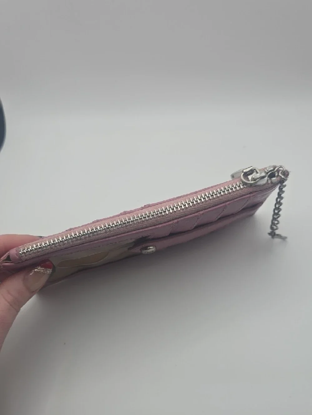 Hobo Pink & Silver Hardware Double ID/Cardholder W/ Coin Compartment (GOOD)💗